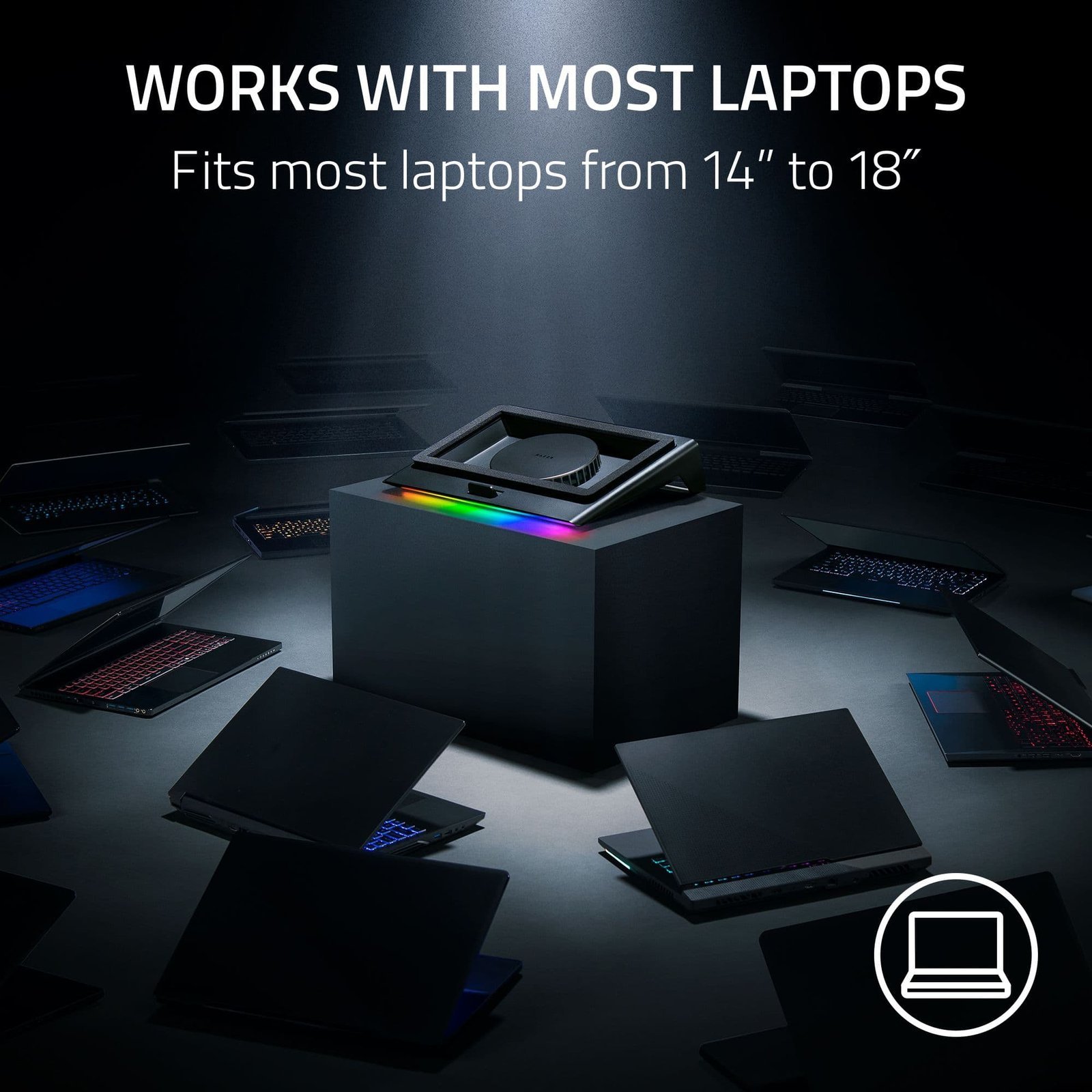 Razer Laptop Cooling Pad – Intelligent Fan Control with Chroma RGB, 14–18 Inch - Image 3