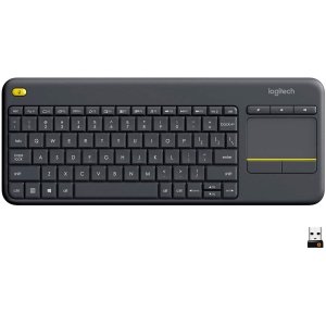 Logitech K400 Plus Wireless Keyboard – TKL Membrane Keyboard with Built-in Touchpad