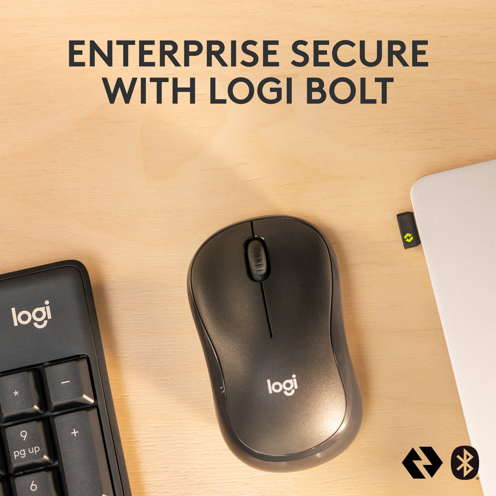 Logitech MK370 Business Wireless Keyboard & Mouse Combo – Full-Size, Logi Bolt USB, Graphite - Image 2