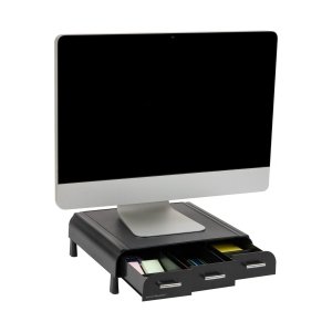 Mind Reader Monitor Stand & Laptop Riser – Desktop Organizer with Storage Drawer