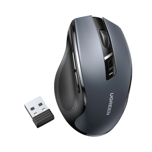 UGREEN Wireless Ergonomic Mouse – Bluetooth 5.0 + 2.4G, 4000 DPI, 6 Buttons