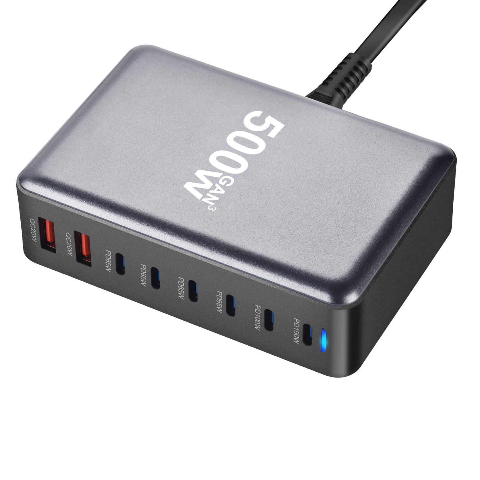 500W Fast Charging Station – 8-Port USB Charger with PD 3.0 & Quick Charge 3.0 - Image 3