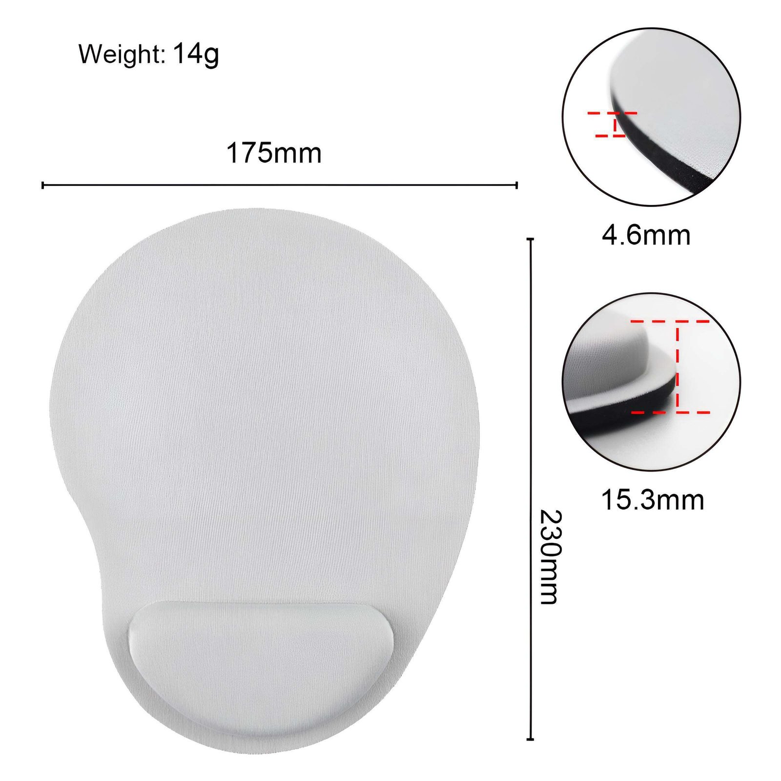 Anti-Slip Mouse Pad with Gel Wrist Support – Ergonomic Foam Wrist Rest for PC & Laptop - Image 3