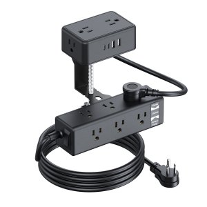 Dual-Layer Desktop Surge Protector – 13 AC Outlets & 4 USB Ports with 2 USB-C Ports