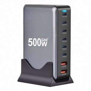 500W Fast Charging Station – 8-Port USB Charger with PD 3.0 & Quick Charge 3.0