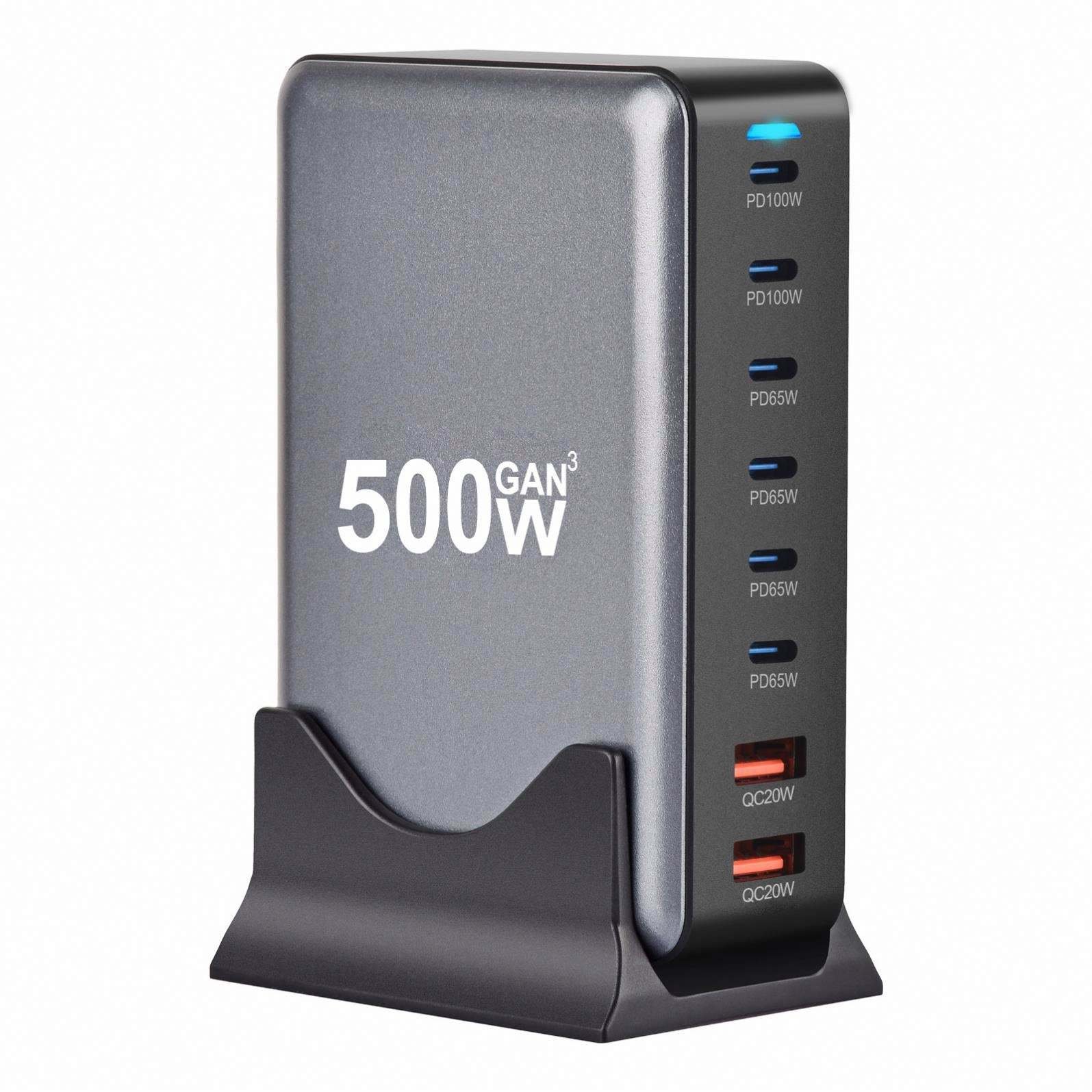 500W Fast Charging Station – 8-Port USB Charger with PD 3.0 & Quick Charge 3.0
