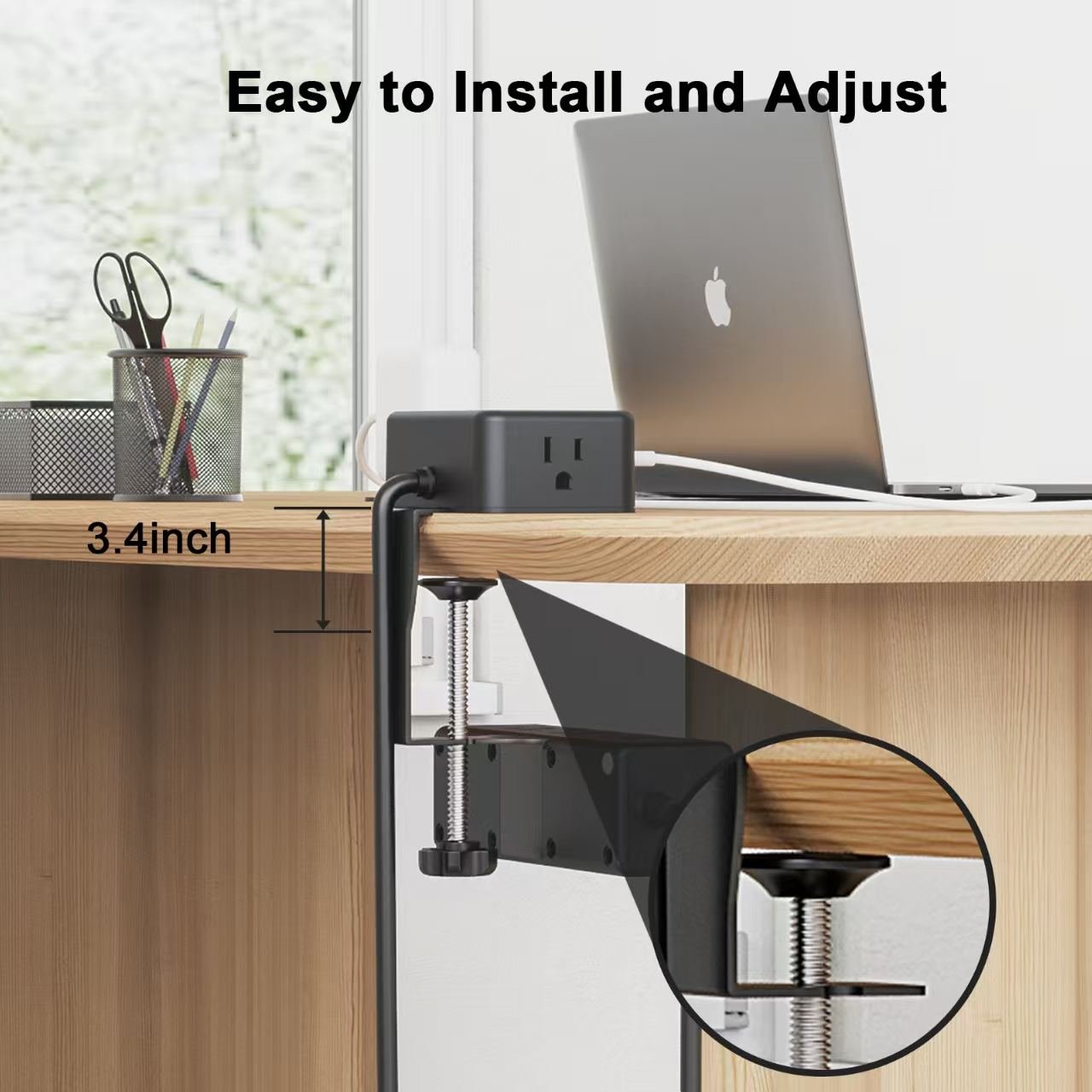 Dual-Layer Desktop Surge Protector – 13 AC Outlets & 4 USB Ports with 2 USB-C Ports - Image 4