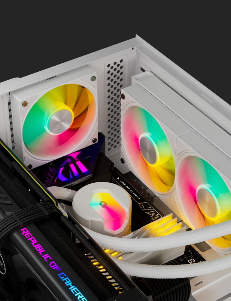 UpHere 120mm ARGB PWM PC Case Fan – 5V 3-Pin, Quiet Cooling, 1650 RPM