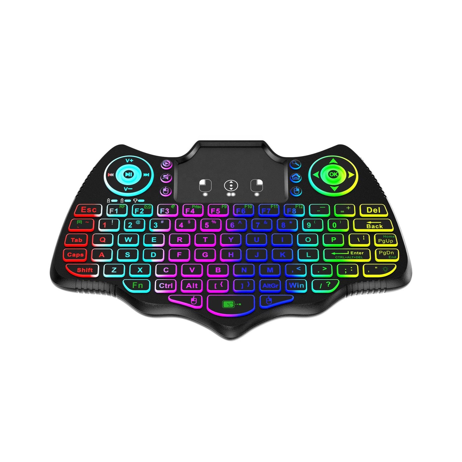 V18 Mini Wireless Backlit Keyboard & Air Mouse – 2.4G + Bluetooth 4.2 with Touchpad