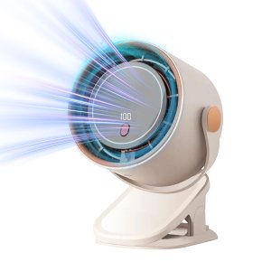 3-in-1 Clip, Table & Wall-Mount Turbo Fan – 100 Speeds, 15m Air Throw, Rechargeable
