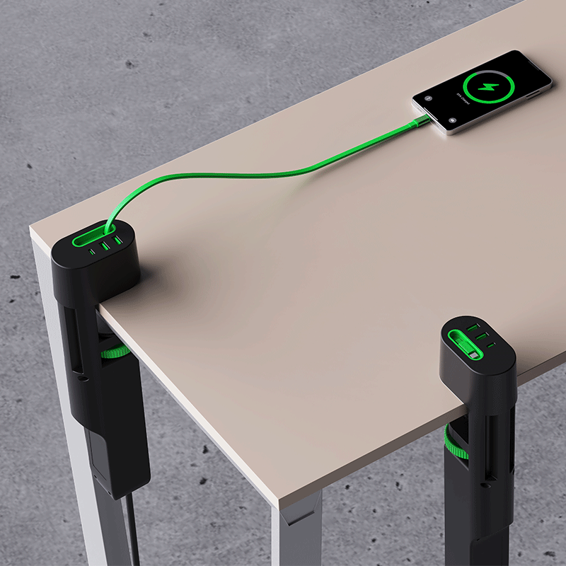 Drill-Free Desktop Power Socket – 3 AC Outlets with USB Charging for Home & Office - Image 4