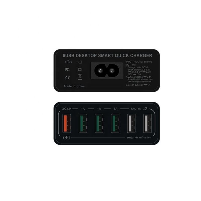 60W 12A 6-Port Universal USB Power Adapter – PD 3.0 with OTP & OVP Protection - Image 2