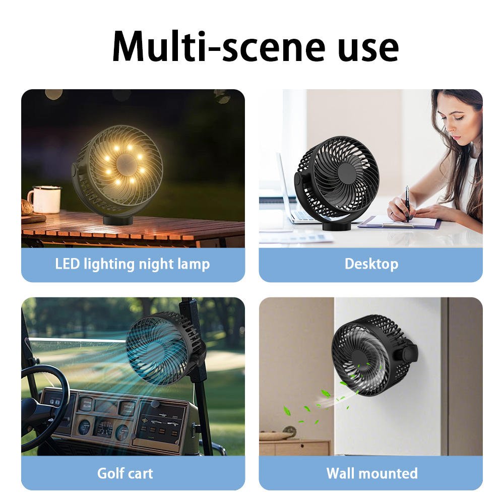 Magnetic Rechargeable 6-Inch USB Cooling Fan – 12000mAh Battery, Portable Desk & Outdoor Fan - Image 4