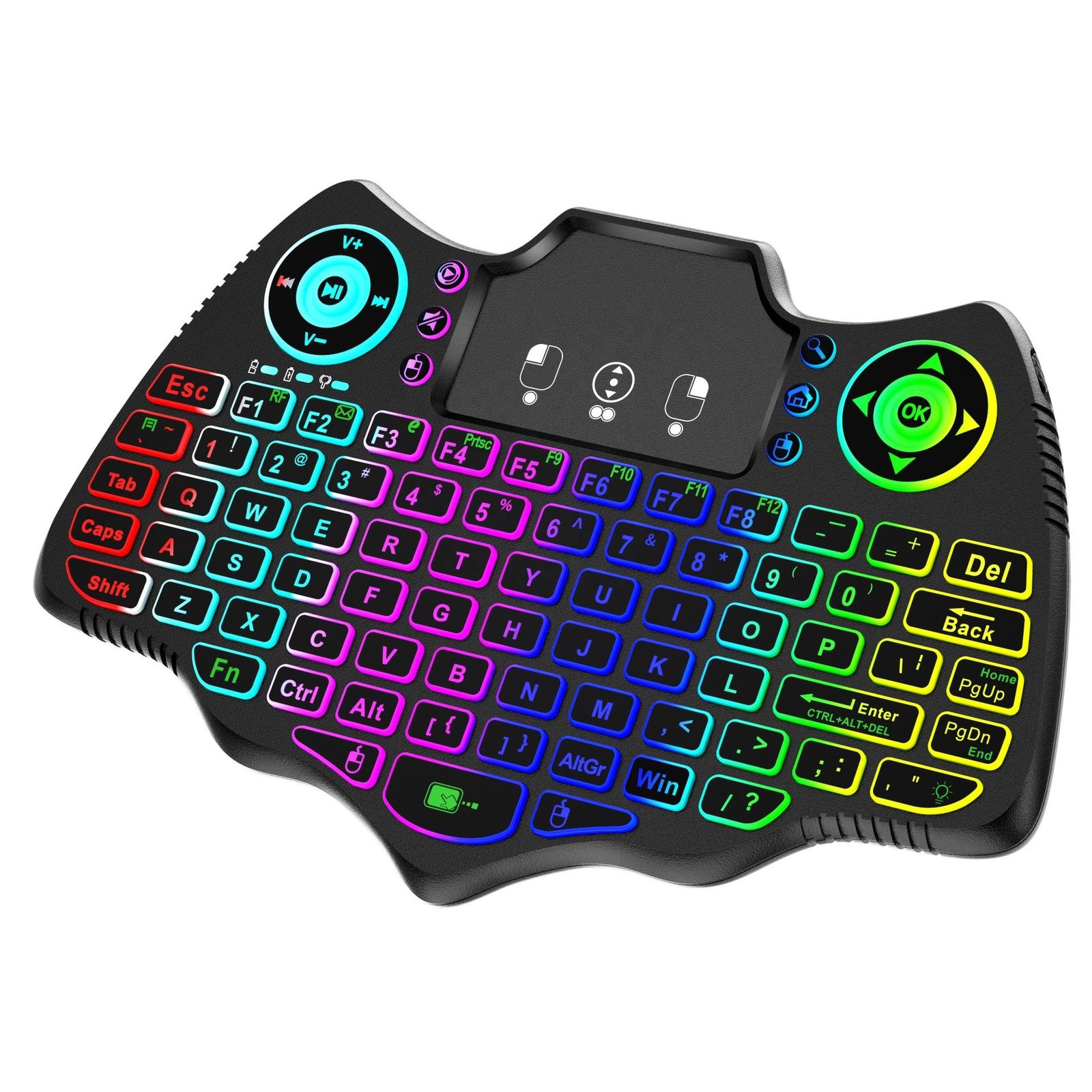 V18 Mini Wireless Backlit Keyboard & Air Mouse – 2.4G + Bluetooth 4.2 with Touchpad - Image 2