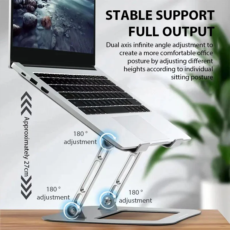 XMSJ Adjustable Laptop Stand – Carbon Steel Foldable Stand for Laptops & Tablets up to 17-Inch - Image 2