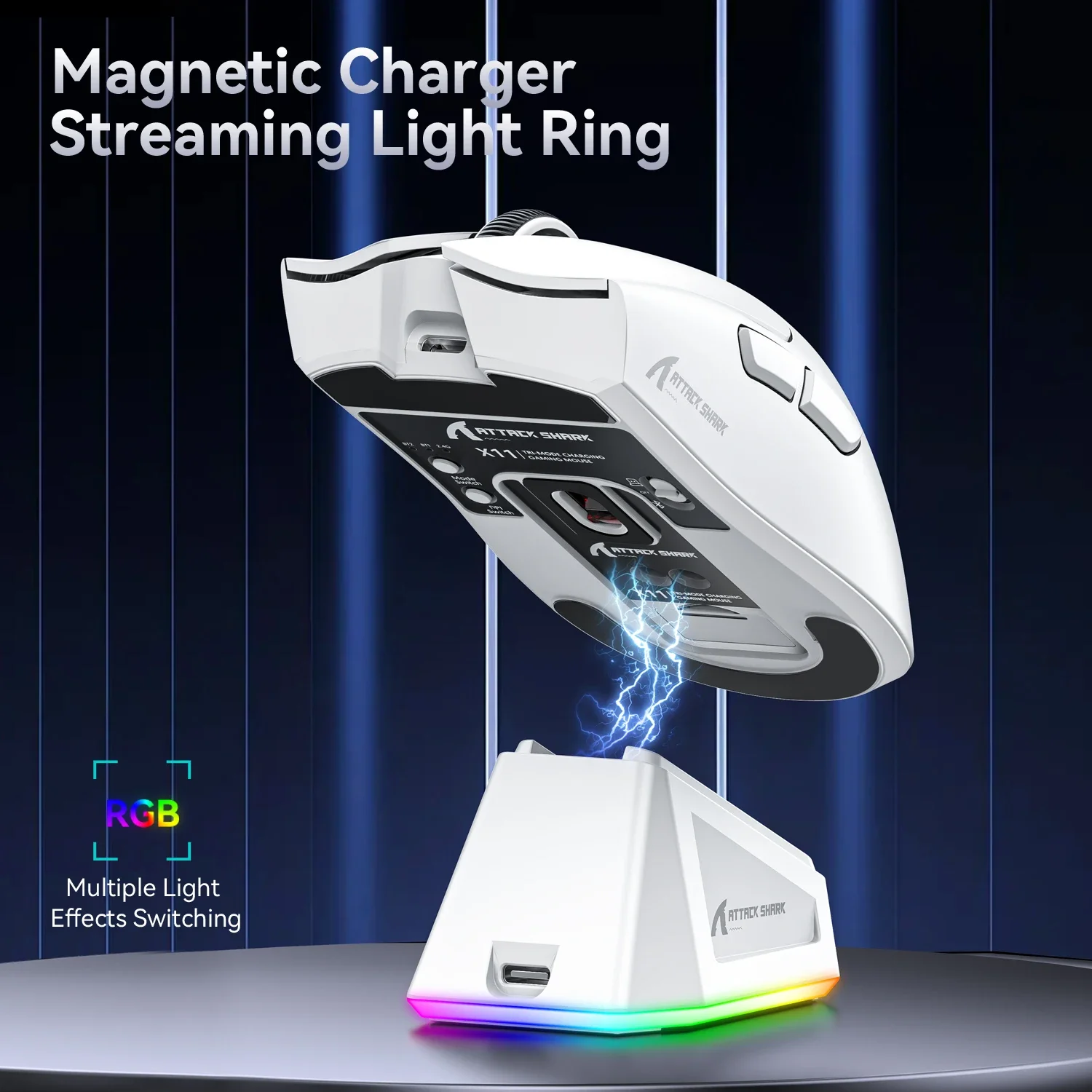 Attack Shark X11 Wireless Gaming Mouse – Bluetooth + 2.4G, PAW3311 Sensor, RGB Lighting - Image 2