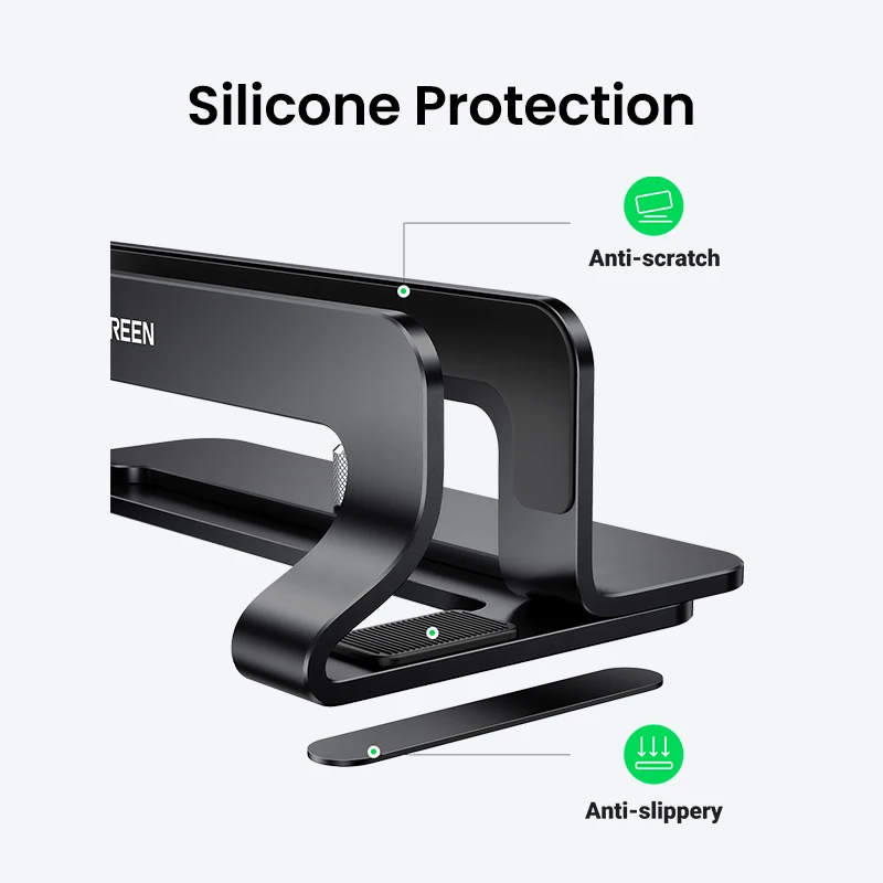 UGREEN Vertical Laptop Stand – Aluminum Portable Stand for MacBook, Laptop, Tablet & Phone - Image 4