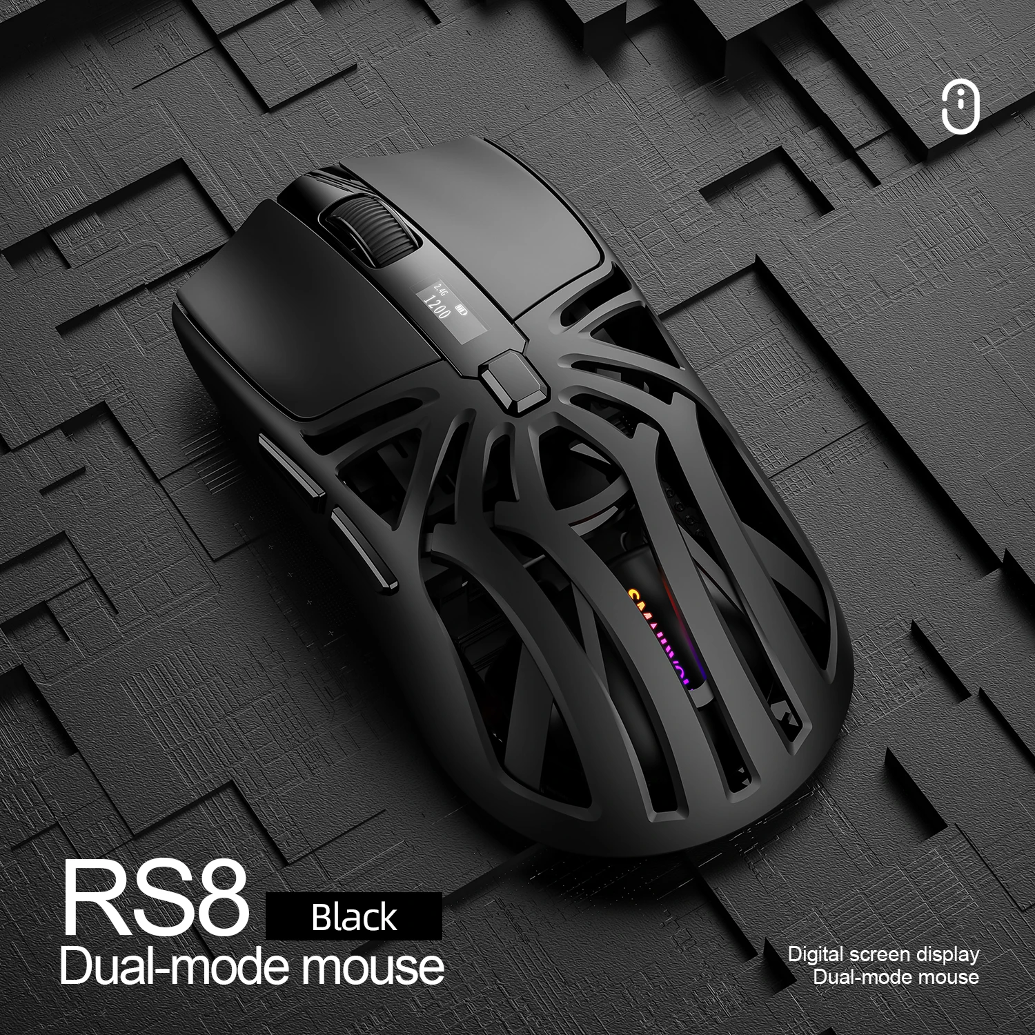 SmailWolf RS8 Tri-Mode Wireless Gaming Mouse – 2.4G + Bluetooth, Lightweight, 10000 DPI - Image 2