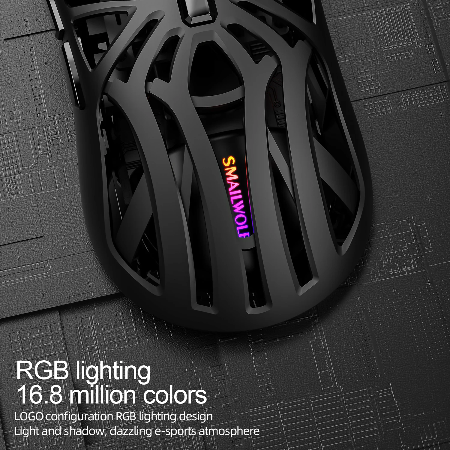 SmailWolf RS8 Tri-Mode Wireless Gaming Mouse – 2.4G + Bluetooth, Lightweight, 10000 DPI - Image 3
