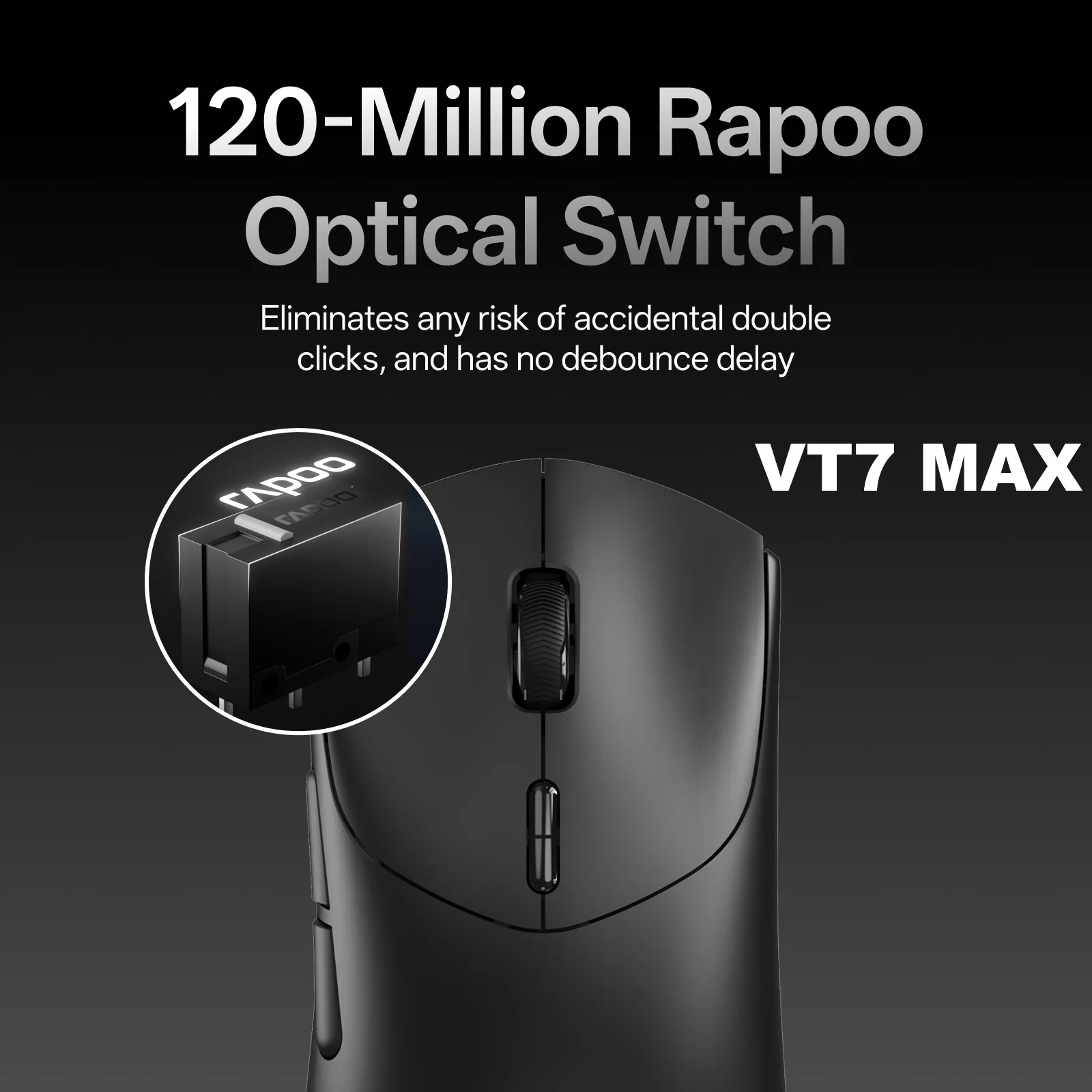 Rapoo VT7 MAX Wireless Gaming Mouse – True 8K Polling Rate, 53g Lightweight, Up to 750-Hour Battery - Image 4
