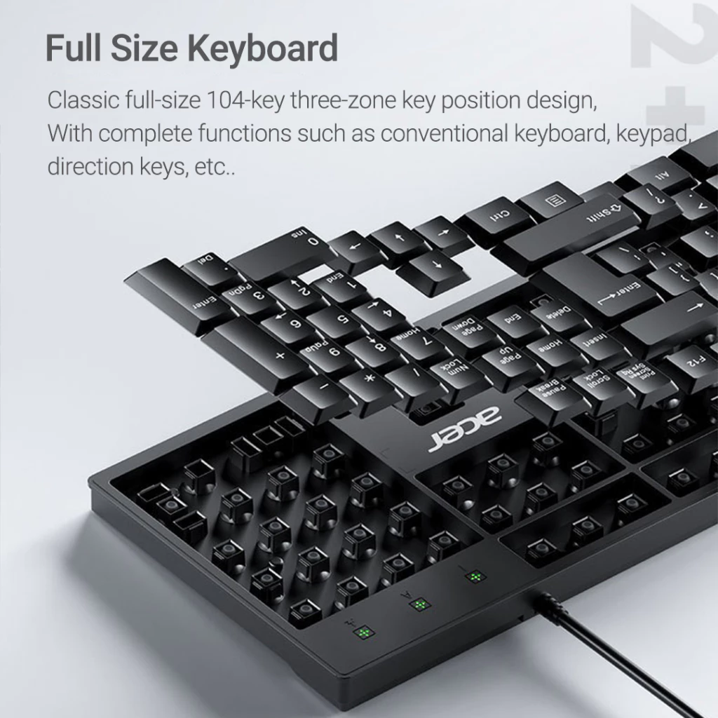 Acer K-212B Wired USB Keyboard – 104-Key Full-Size Keyboard for PC & Laptop - Image 4