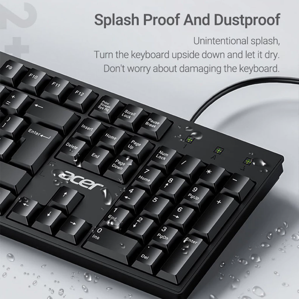 Acer K-212B Wired USB Keyboard – 104-Key Full-Size Keyboard for PC & Laptop - Image 2