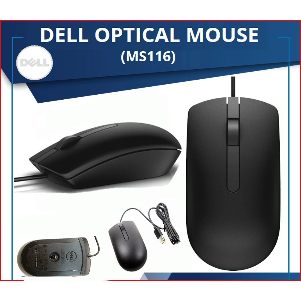 Dell MS111 / MS116 Optical USB Wired Mouse – Ergonomic Everyday Mouse - Image 4