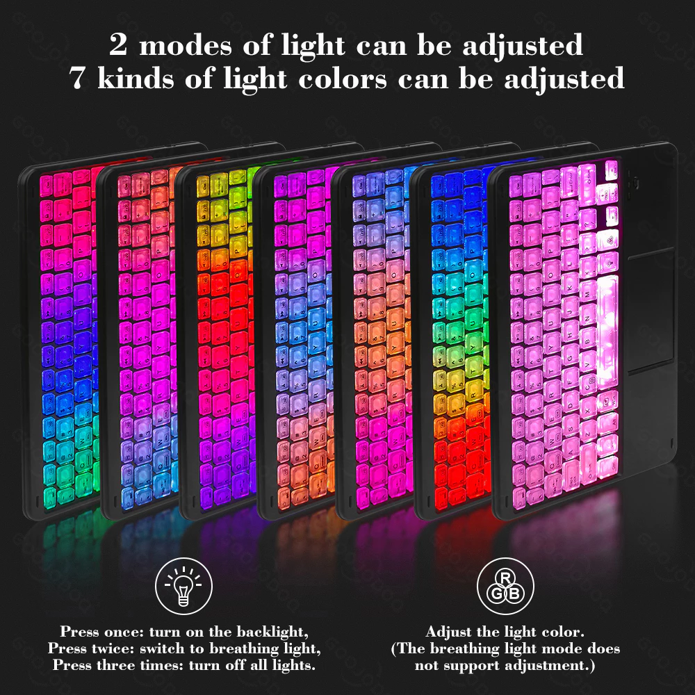 GOOJODOQ Universal Wireless Bluetooth Keyboard & Mouse Combo – Backlit