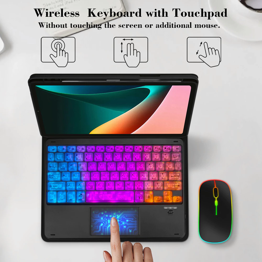 GOOJODOQ Universal Wireless Bluetooth Keyboard & Mouse Combo – Backlit - Image 4