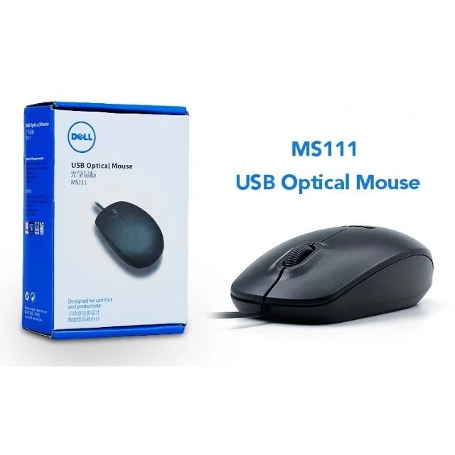 Dell MS111 / MS116 Optical USB Wired Mouse – Ergonomic Everyday Mouse - Image 3
